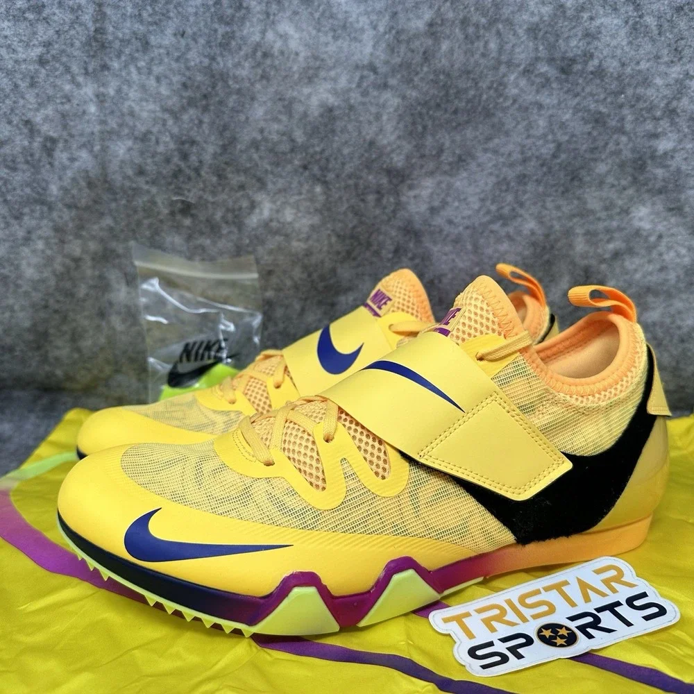 Nike Zoom Pole Vault Elite Track Shoes Mens 14 Citron Pulse Spikes FZ9649-800